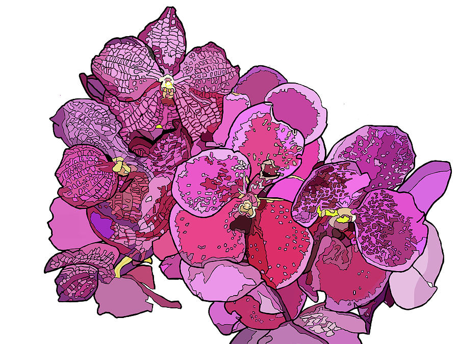 Orchid Cluster #1 Painting by Jamie Downs