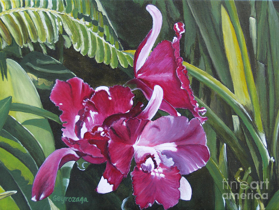 Orchid #1 Painting by Larry Geyrozaga