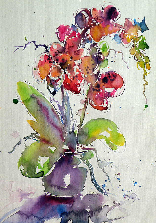 Orchidea #1 Painting by Kovacs Anna Brigitta