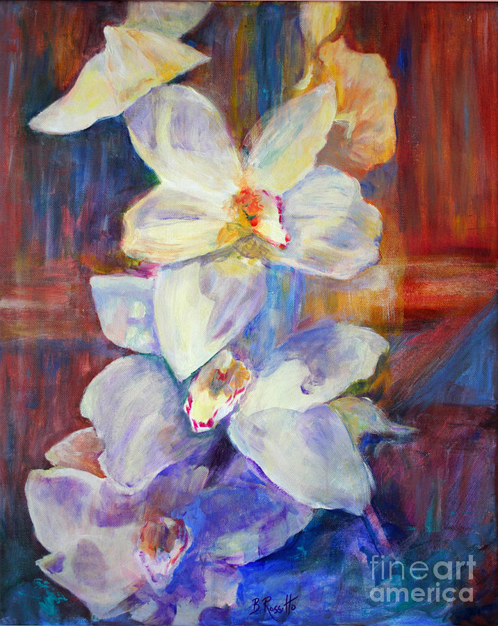 Orchids Behind Glass #1 Painting by B Rossitto