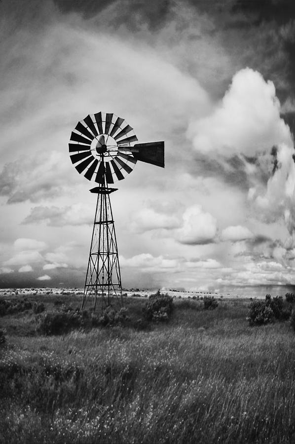Oregon Windmill BW Photograph by John Christopher