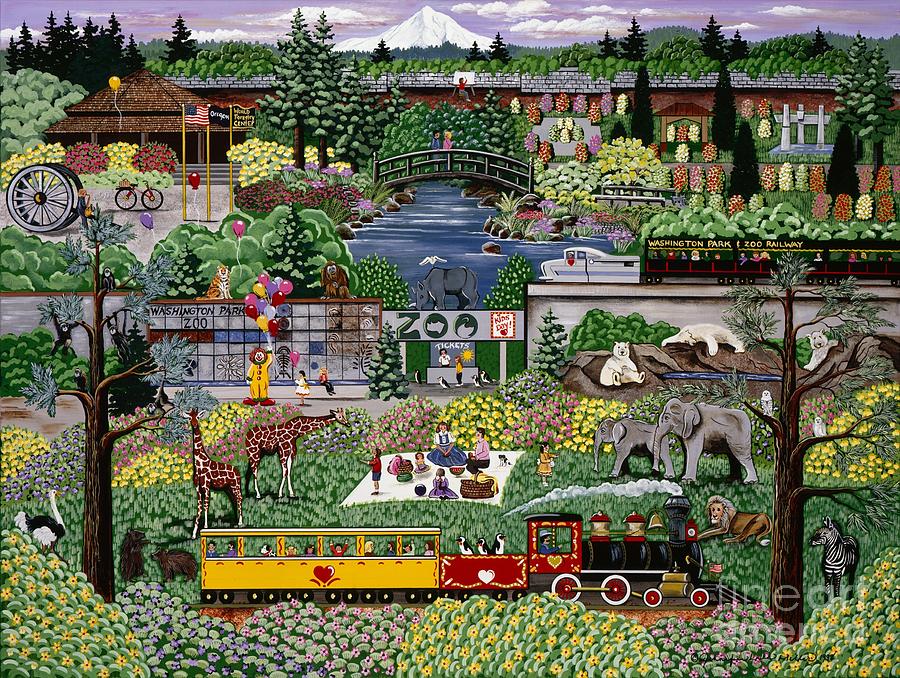 Oregon Zoo Painting by Jennifer Lake