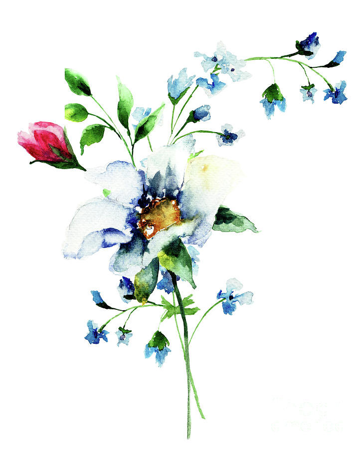 Flower Painting - Original Summer flowers #2 by Regina Jershova