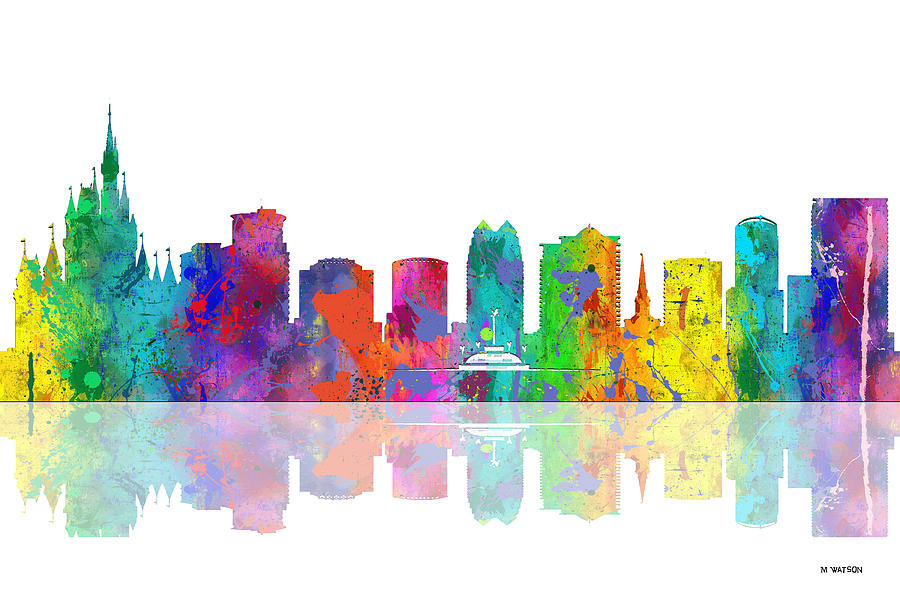 Orlando Florida Skyline #1 Digital Art by Marlene Watson