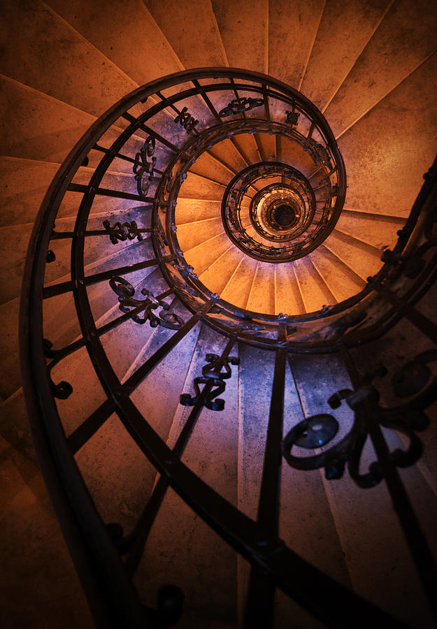 Ornamented spiral staircase Photograph by Jaroslaw Blaminsky
