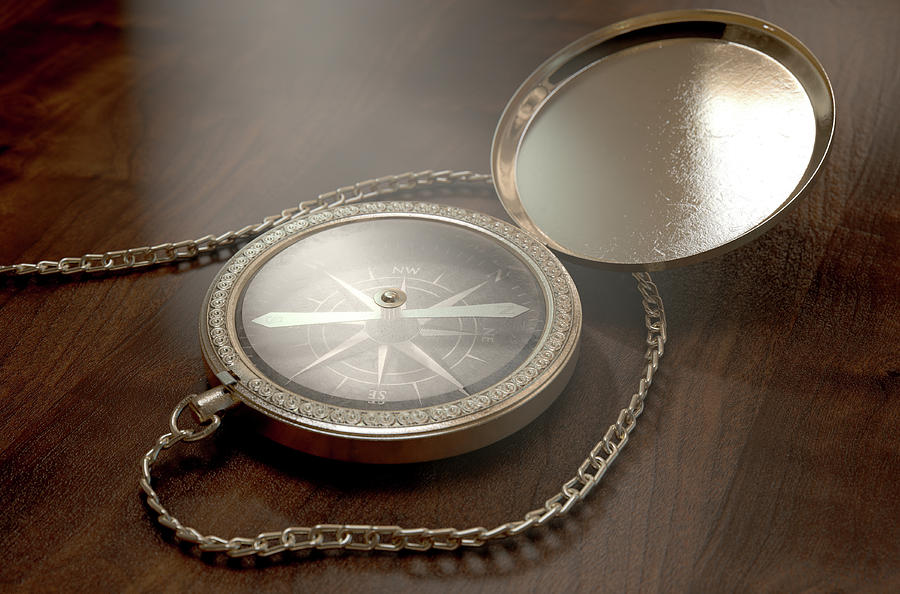 Device Digital Art - Ornate Pocket Compass #1 by Allan Swart