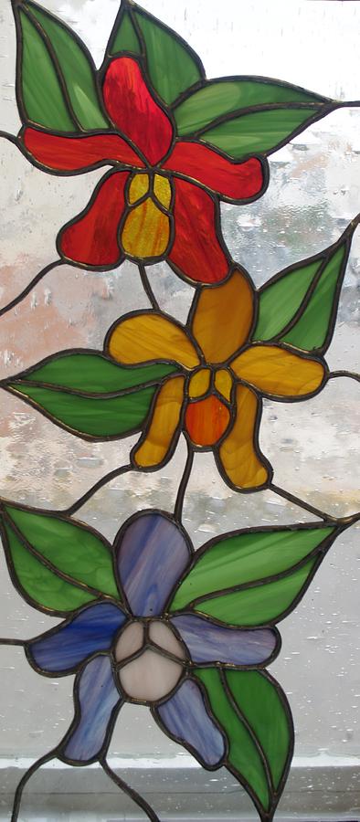 Orquideas #1 Glass Art by Justyna Pastuszka