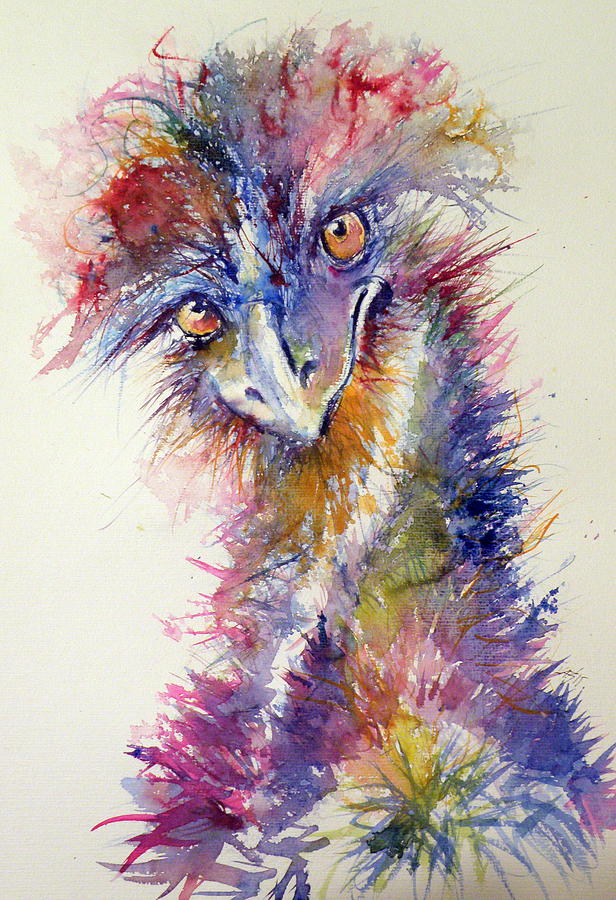 Ostrich #3 Painting by Kovacs Anna Brigitta