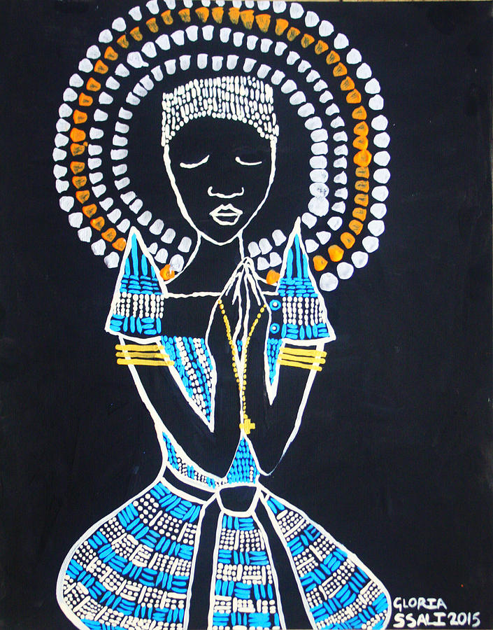 Jesus Christ Painting - Our Lady of Africa #1 by Gloria Ssali