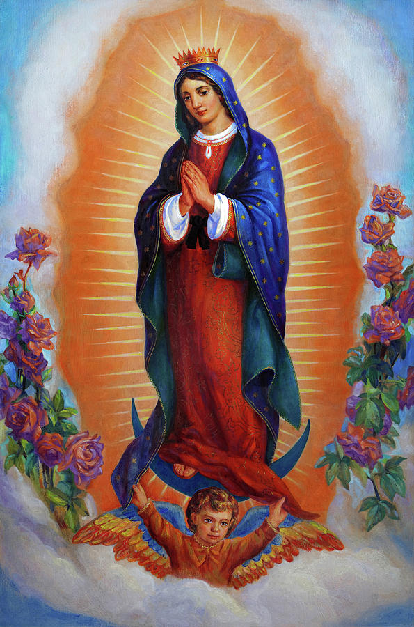 Easter Painting - Our Lady of Guadalupe - Virgen de Guadalupe #1 by Svitozar Nenyuk