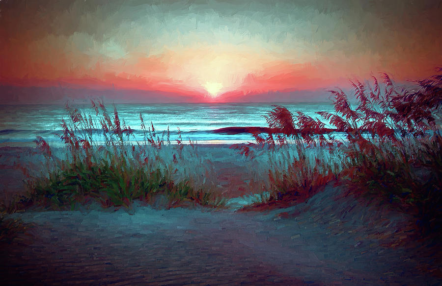 Outer Banks Sand Dune Sunrise AP Digital Art by Dan Carmichael