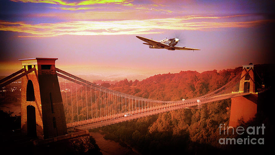 Clifton Suspension Bridge Digital Art - Over The Bridge #1 by Airpower Art