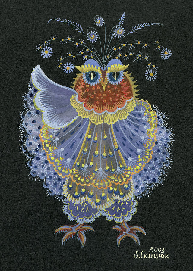 Owl Painting - Owl #1 by Olena Skytsiuk