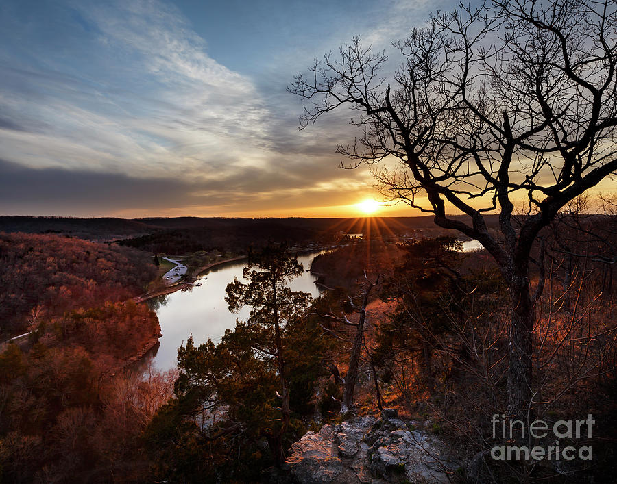 Ozark Sunset from the Bluff Photograph by Dennis Hedberg