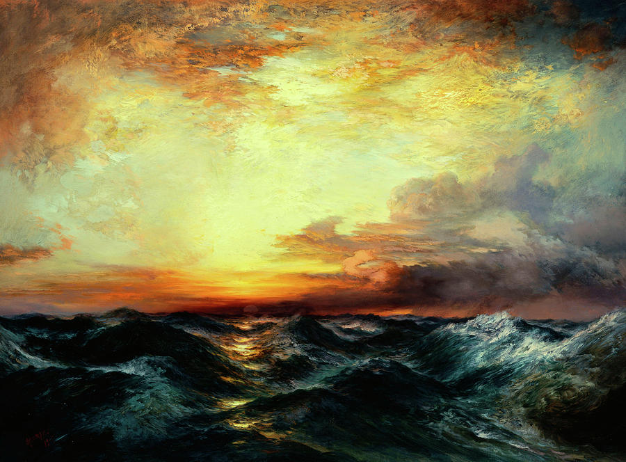 Pacific Sunset Painting by Thomas Moran   Fine Art America