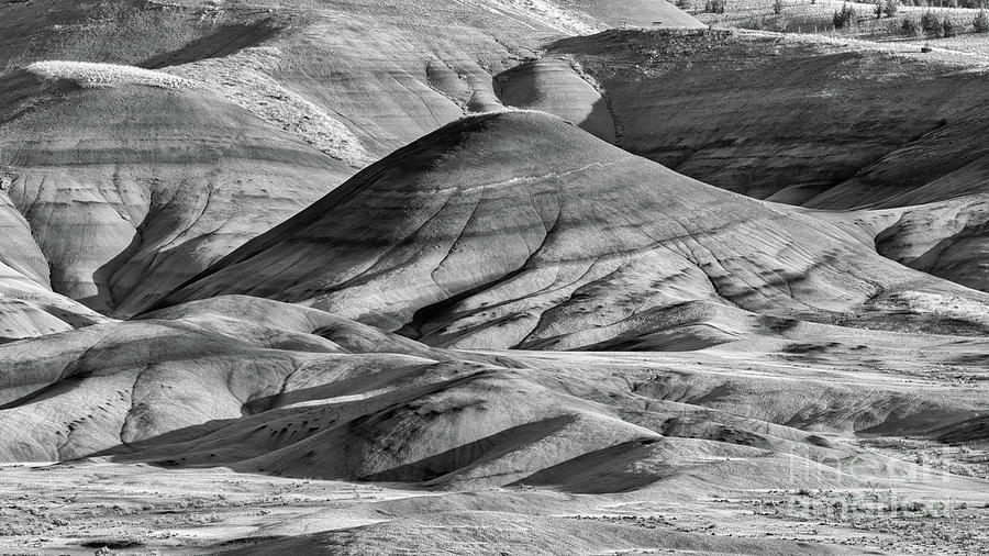 Black And White Photograph - Painted Hills, Oregon #2 by Jerry Fornarotto