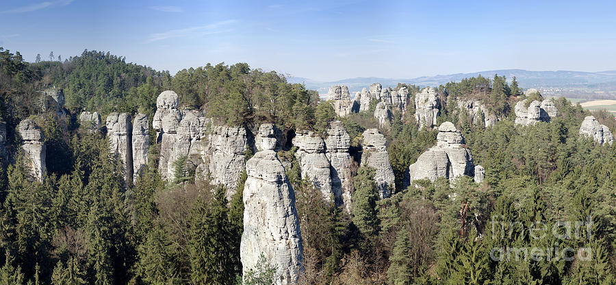 Panorama of the rock town in the Bohemian Paradise #1 Photograph by Michal Boubin