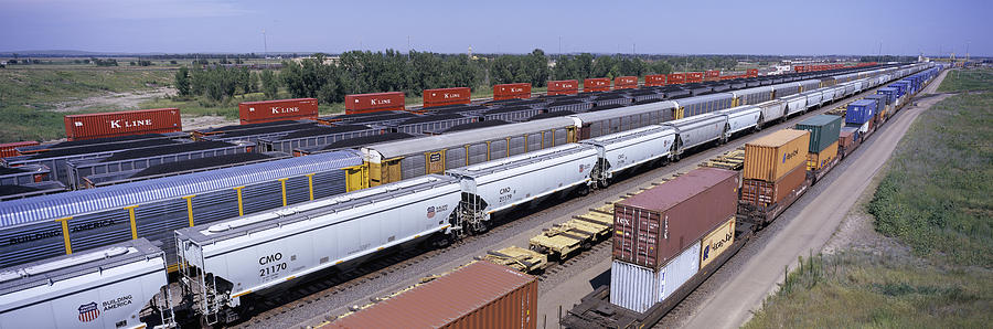 Transportation Photograph - Panoramic View Of Freight Cars At Union #1 by Panoramic Images