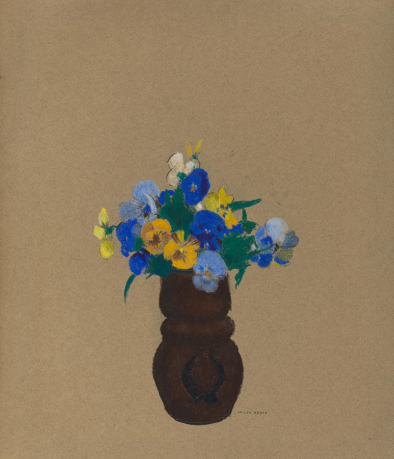 Pansies #1 Painting by Odilon Redon