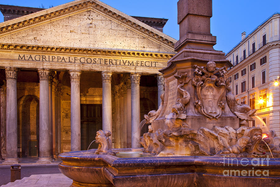 Fountain Photograph - Pantheon #1 by Brian Jannsen