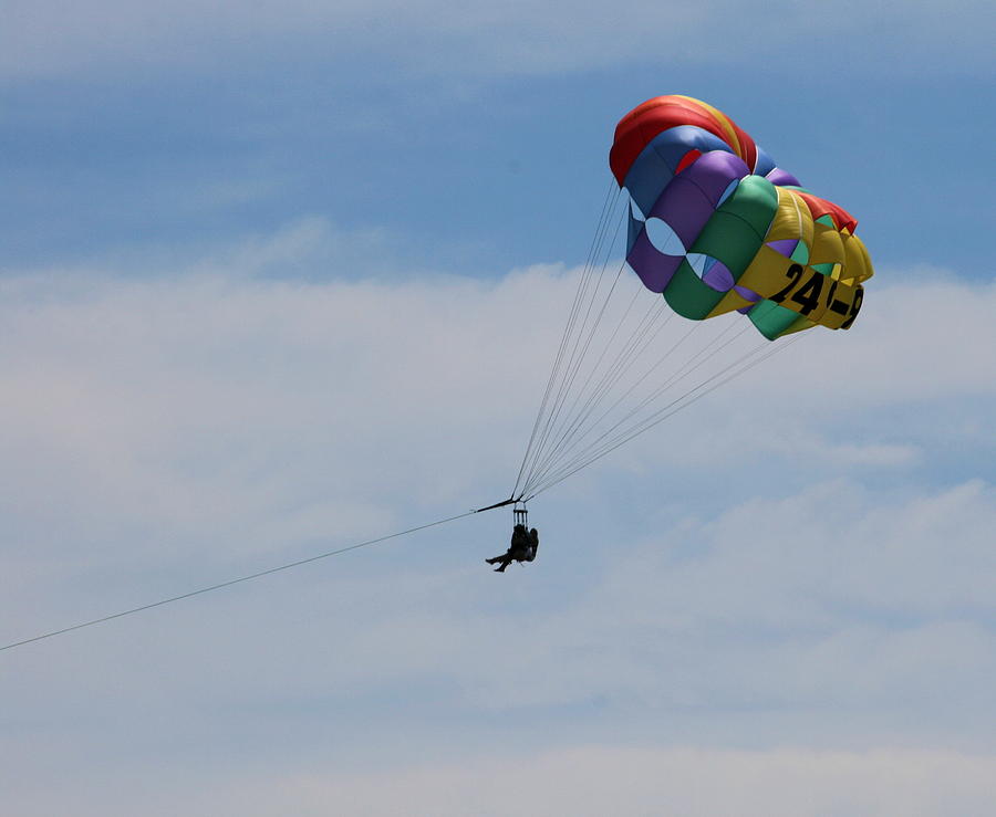 Boat Photograph - Parasailing #2 by Cathy Harper