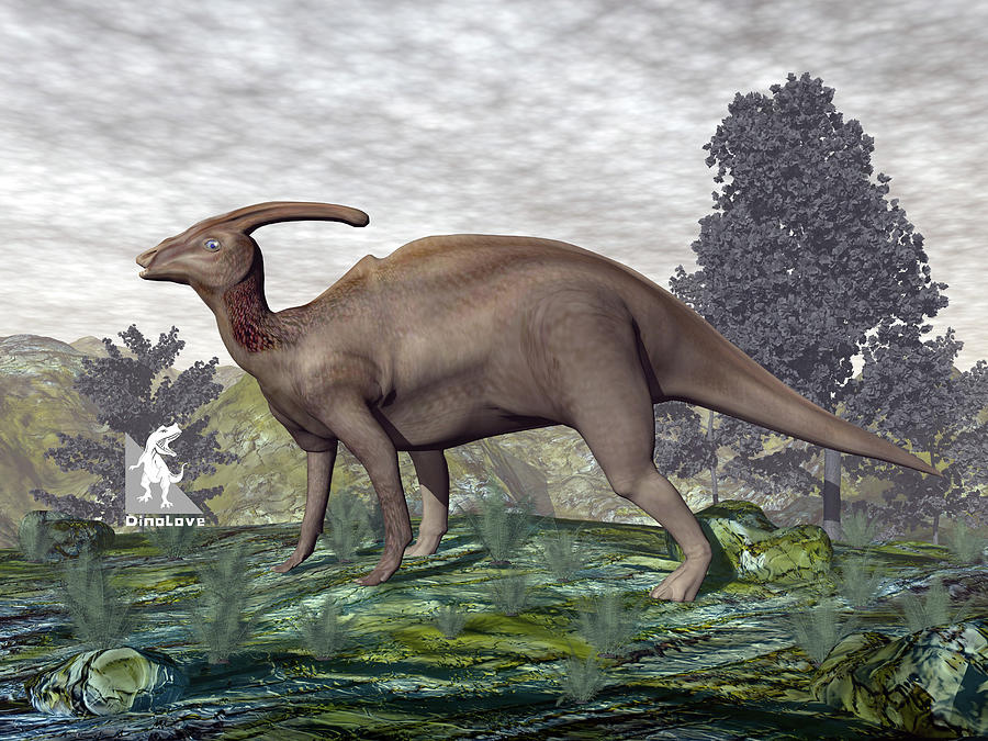 Parasaurolophus dinosaur - 3D render by Elenarts - Elena Duvernay Digital Art Parasaurolophus dinosaur - 3D render by Elenarts - Elena Duvernay Digital Art