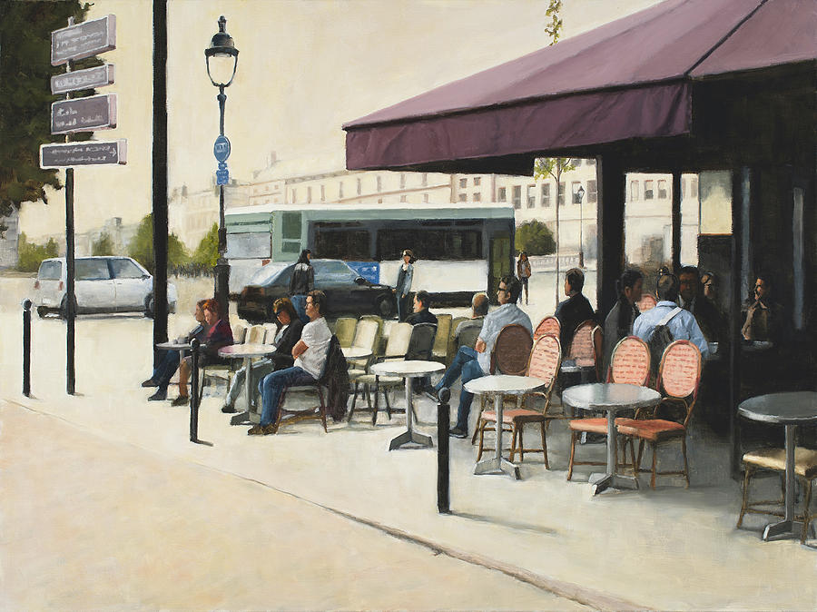 Paris cafe #1 Painting by Tate Hamilton