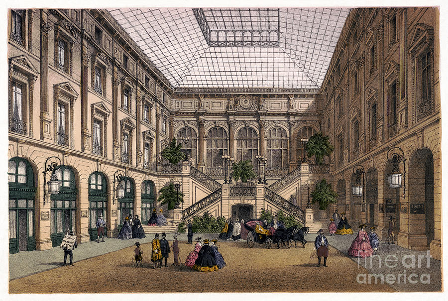 Paris, Hotel Courtyard.  #1 Drawing by Granger