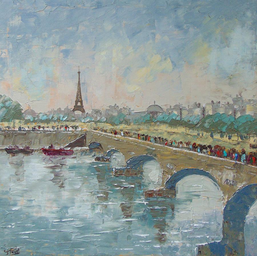 Paris Les quais de la Seine #2 Painting by Frederic Payet
