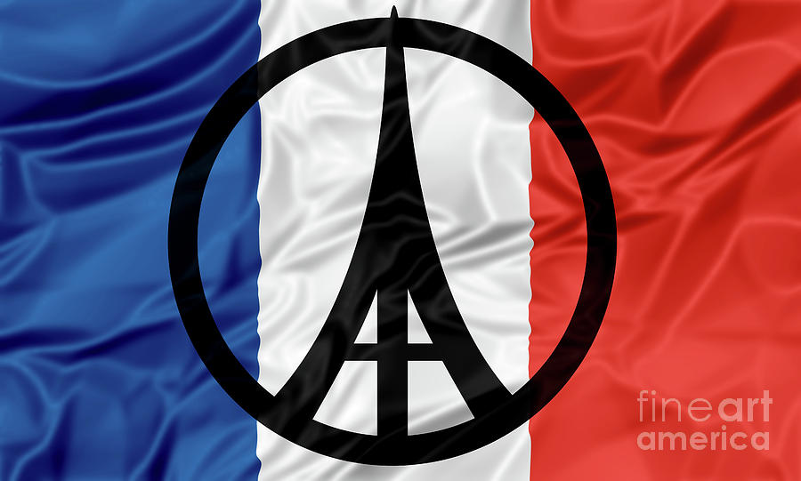 Paris Peace Flag #1 Digital Art by Benny Marty