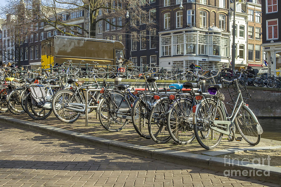 Parked bikes in Amsterdam Photograph by Patricia Hofmeester