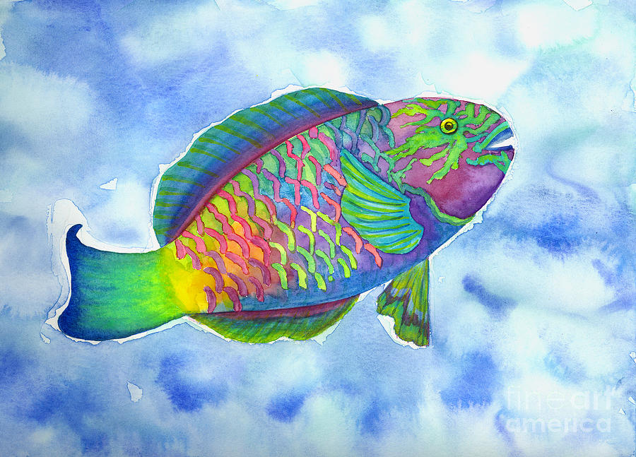 Parrotfish Painting by Lucy Arnold