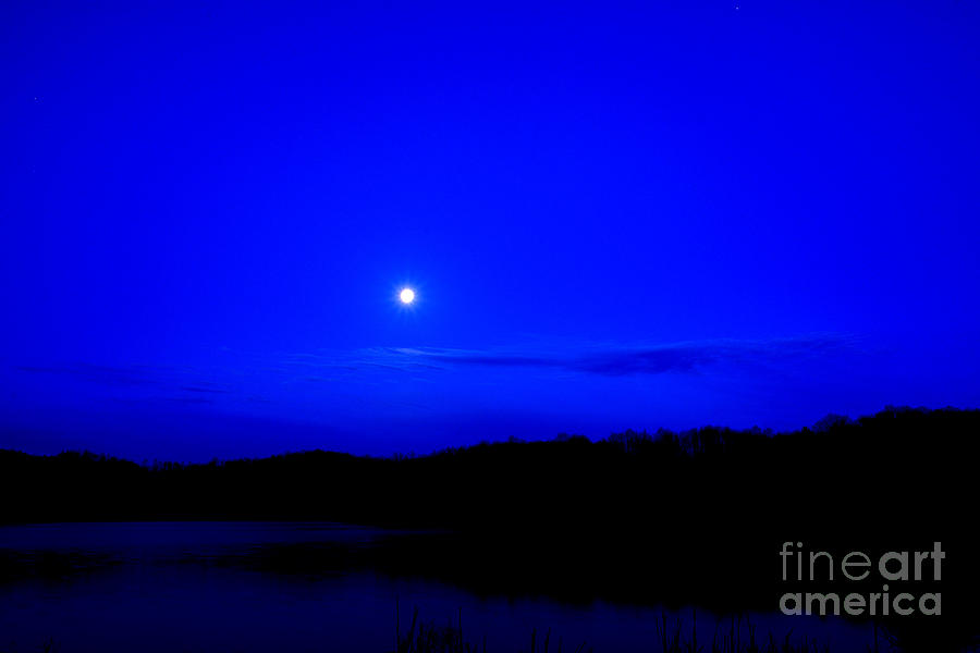 Passover Moon over Lake #1 Photograph by Thomas R Fletcher