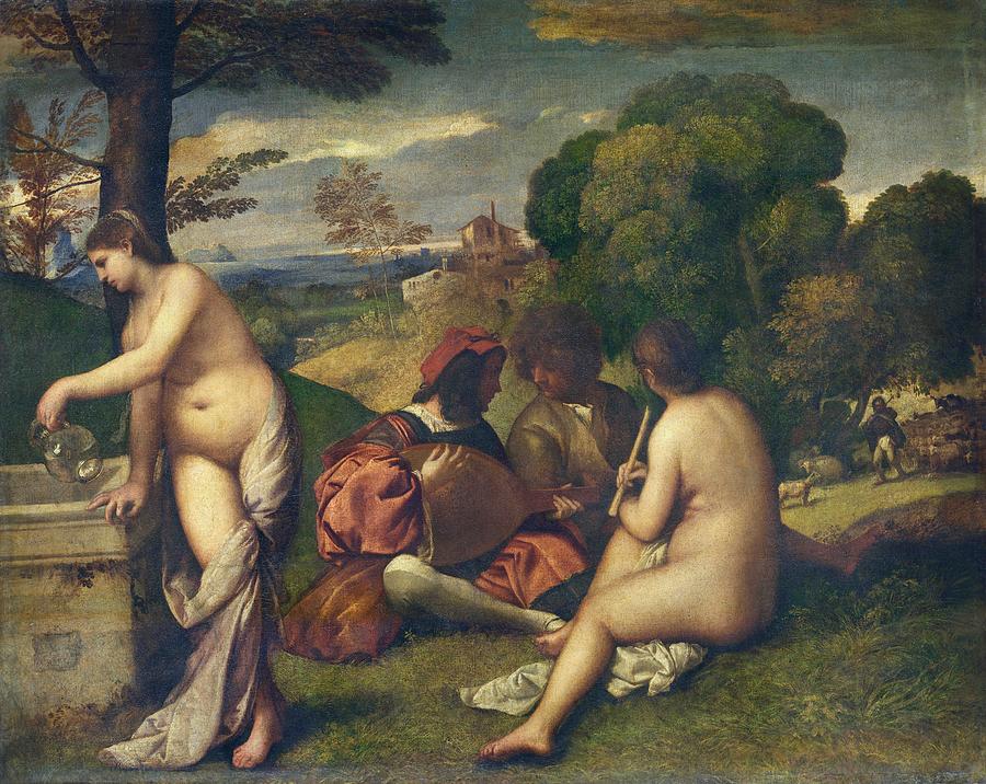 Titian Painting - Pastoral Concert #1 by Titian
