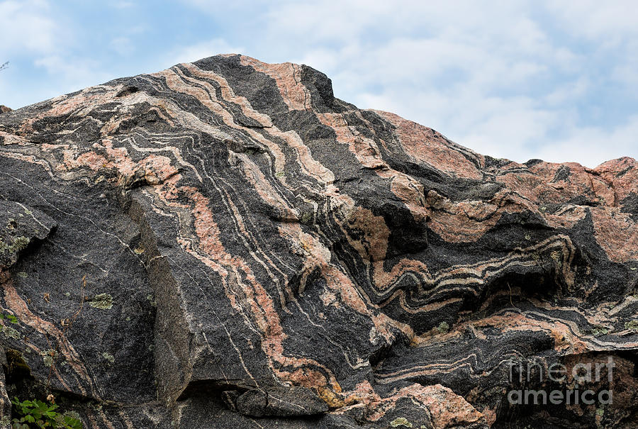 Pattern in a granite rock #1 Photograph by Les Palenik