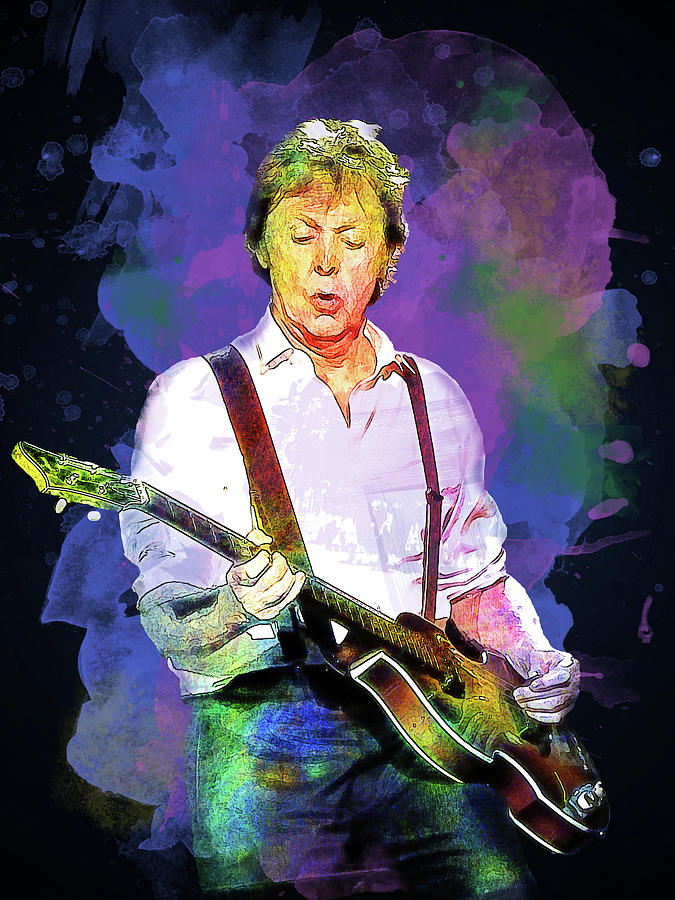 Paul McCartney. The Beatles. Digital Art by Lilia Kosvintseva