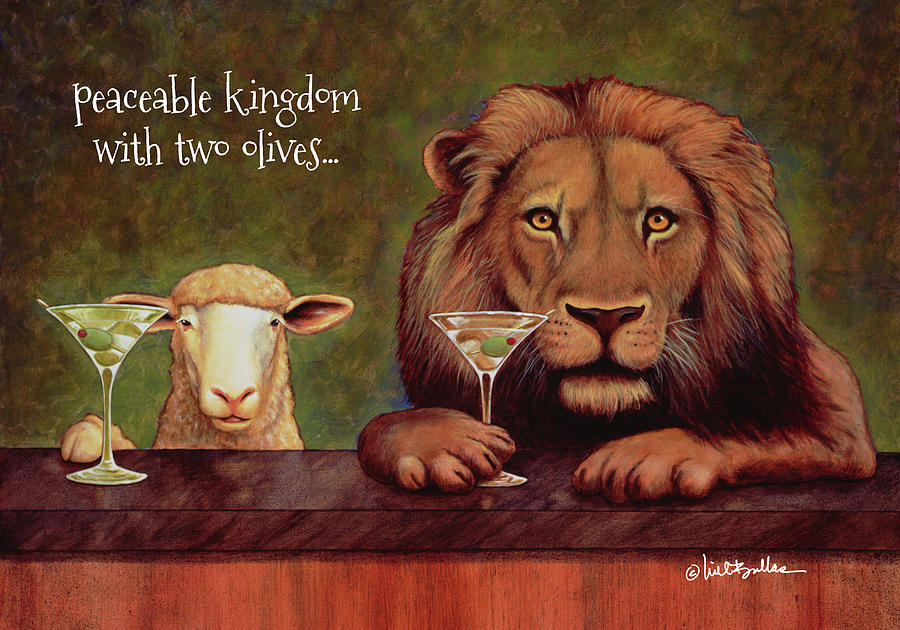 Peaceable Kingdom With 2 Olives... #2 Painting by Will Bullas