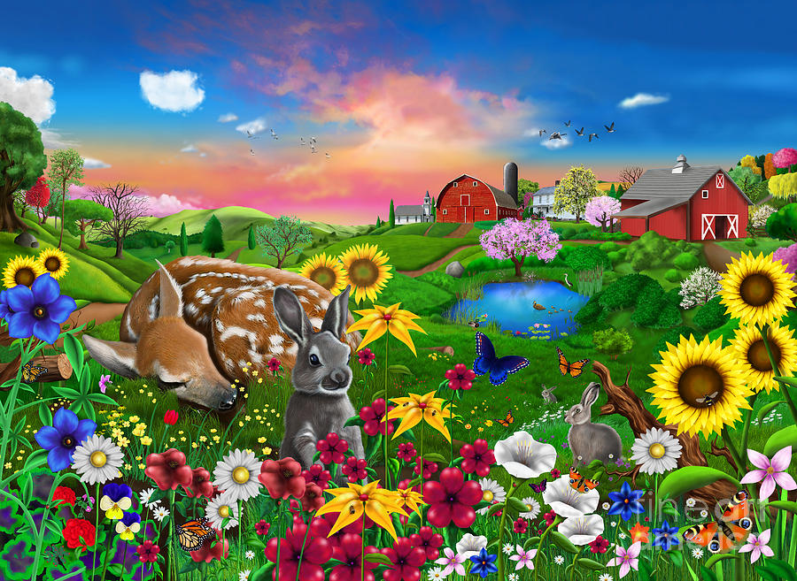 Peaceful Pastures #1 Digital Art by MGL Meiklejohn Graphics Licensing