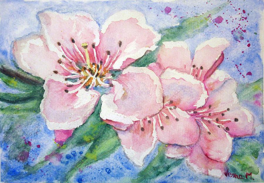 Peach Blossom #2 Painting by Vesna Martinjak