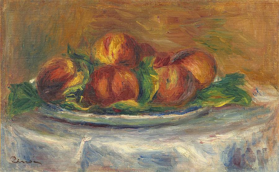 Peaches On A Plate #1 Painting by Auguste Renoir