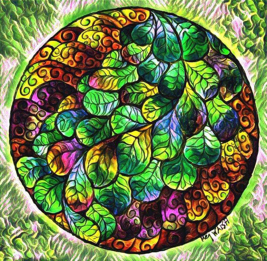 Peacock Tail Mandala  #1 Digital Art by Megan Walsh