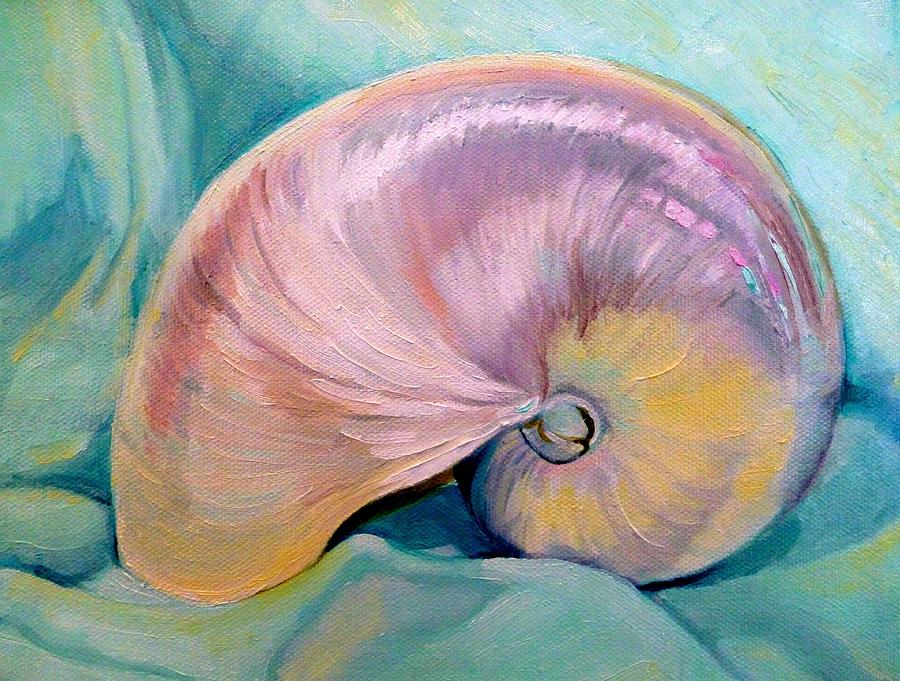 Pearly Nautilus Shell Painting By Margaret Marcom