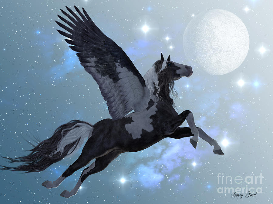 Pegasus Painting - Pegasus Flight #1 by Corey Ford