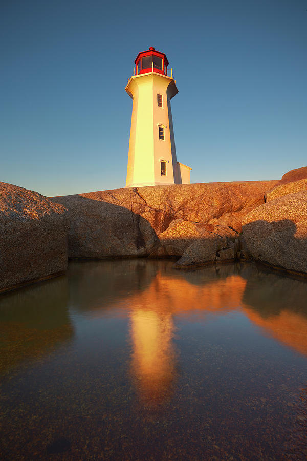 Sunset Photograph - Peggys Cove Lighthouse #1 by Brian Knott Photography