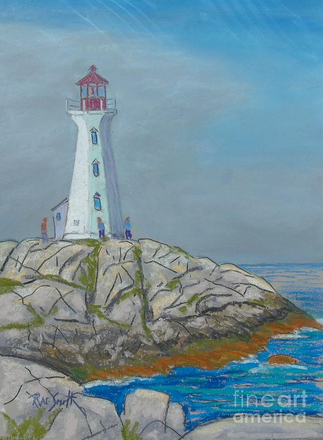 Peggys Cove Lighthouse #1 Pastel by Rae  Smith