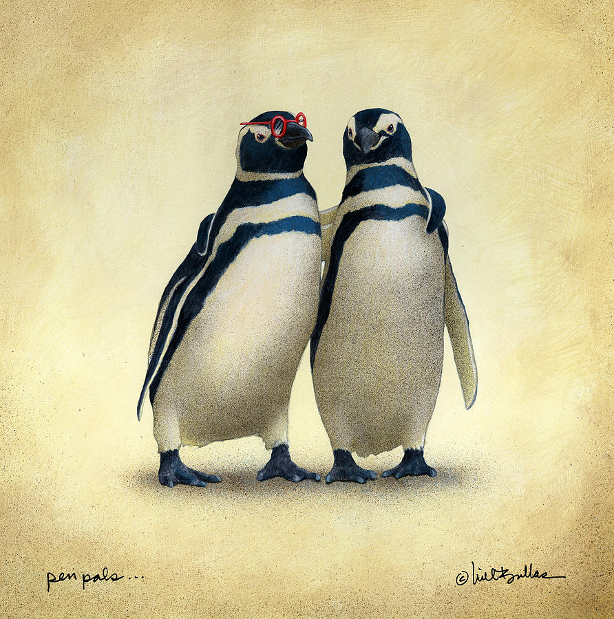 Penguin Painting - Pen Pals... #1 by Will Bullas
