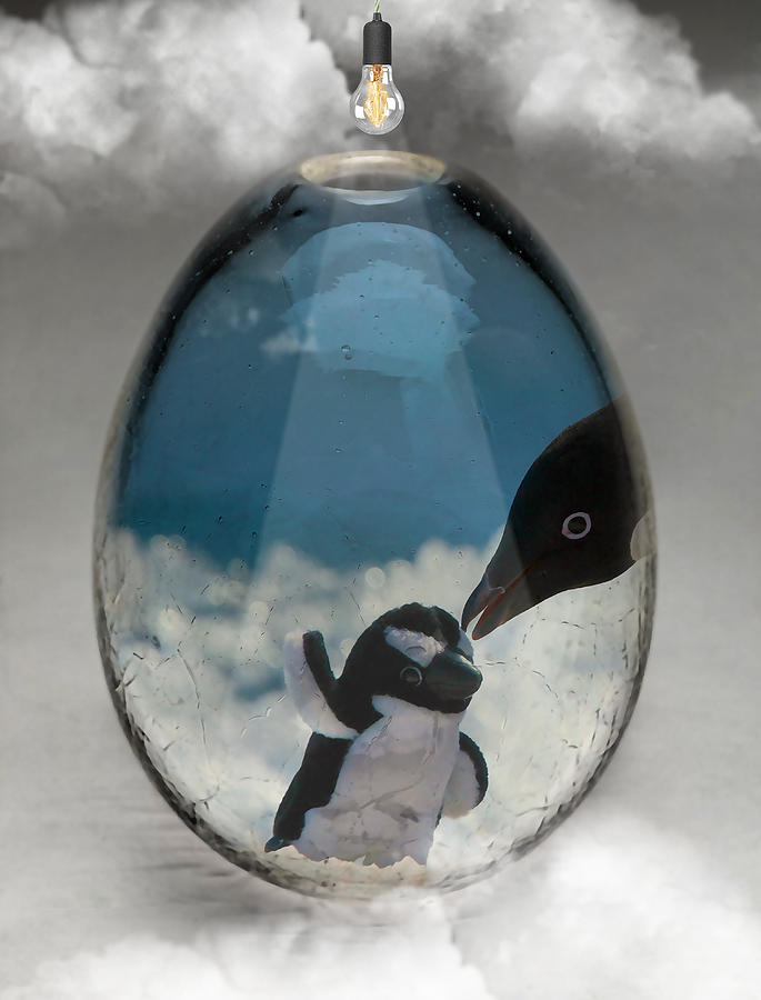 Penguins Art #1 Mixed Media by Marvin Blaine