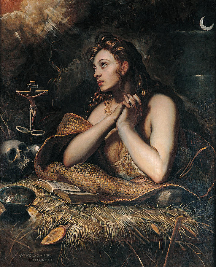 Penitent Magdalene Painting By Tintoretto Pixels