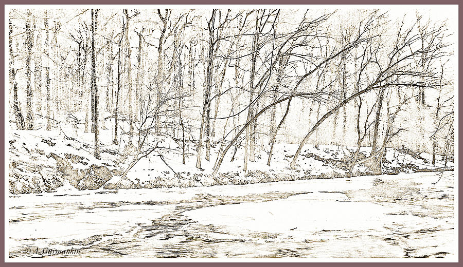 Pennsylvania Winter, Icy Stream #1 Digital Art by A Macarthur Gurmankin