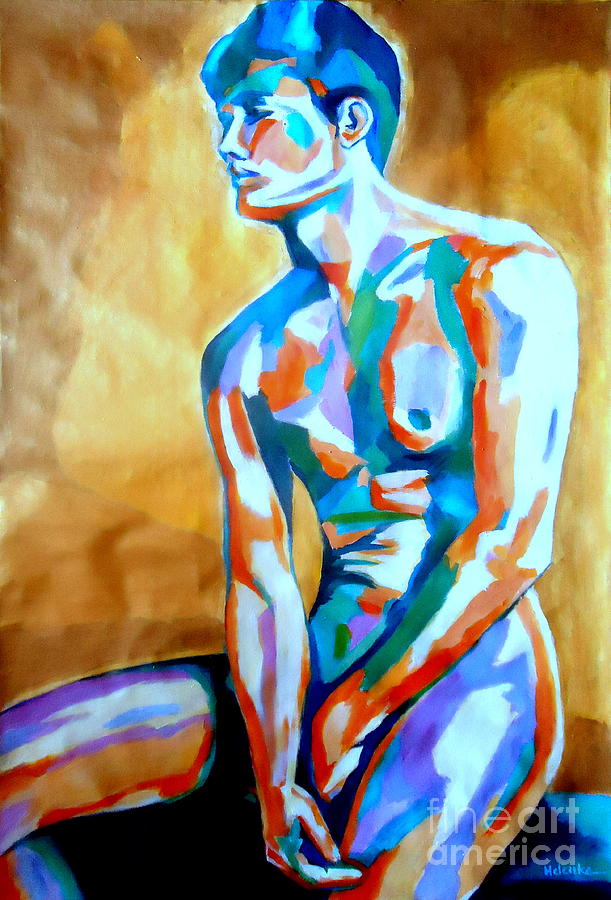 Pensive figure #2 Painting by Helena Wierzbicki
